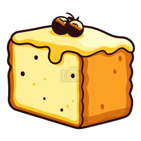 Ilustración de Ilustración vectorial crujiente de un icono de pastel de mantequilla, ideal para envases de alimentos o diseños culinarios. - Imagen libre de derechos