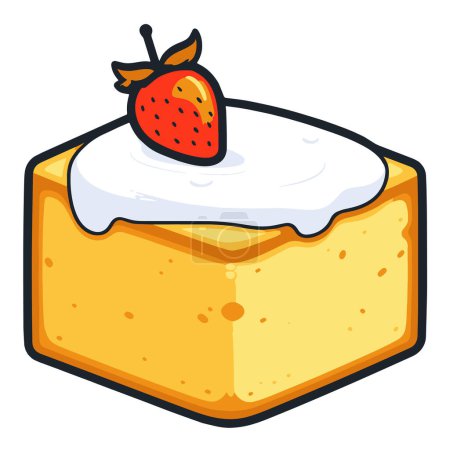 Ilustración de Ilustración vectorial crujiente de un icono de pastel de mantequilla, ideal para envases de alimentos o diseños culinarios. - Imagen libre de derechos