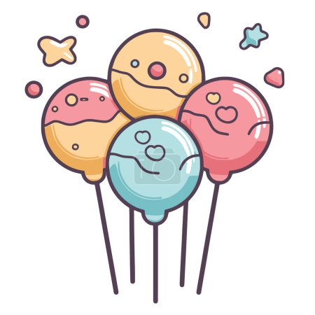 Crisp vector illustration of cake pops icon, perfect for food packaging or culinary designs.