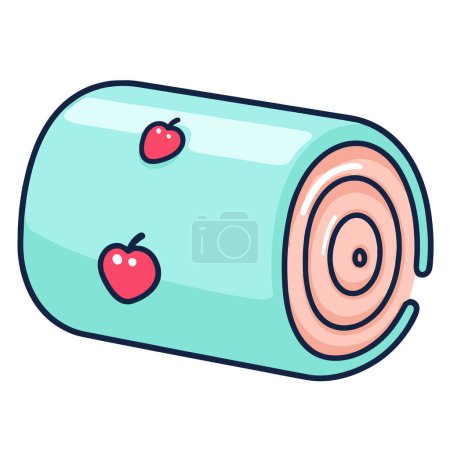 Ilustración de Ilustración vectorial crrisp de un icono de rollo de pastel, ideal para envases de alimentos o diseños culinarios. - Imagen libre de derechos