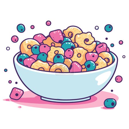 Illustration for Crisp vector illustration of a cereal icon, ideal for nutrition guides or culinary graphics. - Royalty Free Image