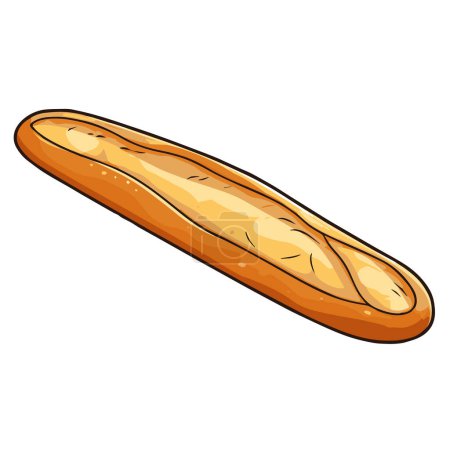 Crisp vector illustration of a baguette icon, ideal for food packaging or menu headers.