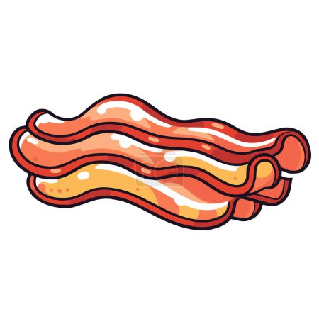 Crisp vector illustration of a bacon icon, perfect for restaurant logos or culinary graphics.
