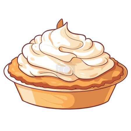 Crisp vector illustration of a Banoffee Pie icon, perfect for food packaging or culinary designs.