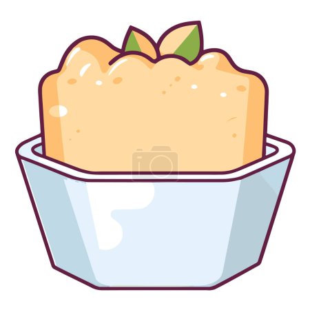 Illustration vectorielle nette d'une icône de caillé de haricot, idéale pour les logos d'emballage ou de restaurant.