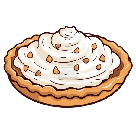 Crisp vector illustration of a Banoffee Pie icon, perfect for food packaging or culinary designs.