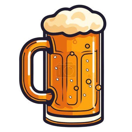 Ilustración vectorial limpia de un icono de la cerveza, ideal para la señalización de pub o diseños de embalaje.