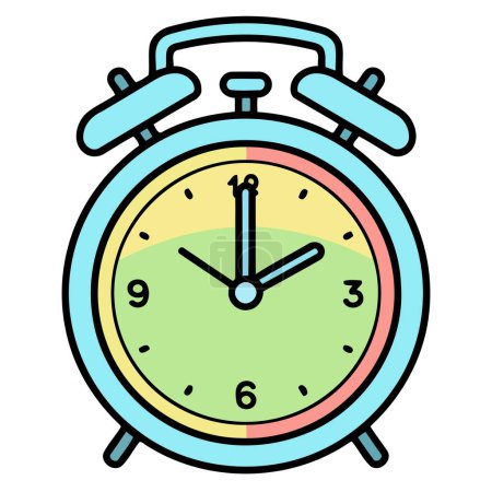 An alarm clock icon in vector format, suitable for depicting time management and wake up alarms.