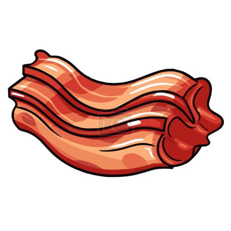 Ilustración de Ilustración vectorial crrisp de un icono de tocino, perfecto para logotipos de restaurantes o gráficos culinarios. - Imagen libre de derechos