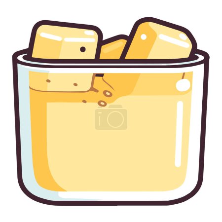 Saubere Vektorabbildung eines Bohnenquark-Symbols, ideal für Verpackungen oder Restaurant-Logos.