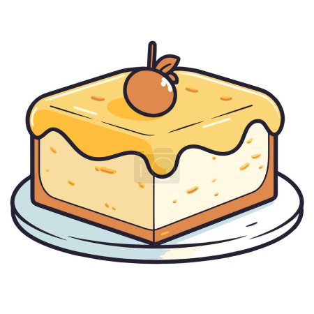 Knackige Vektorillustration eines Butterkuchensymbols, ideal für Lebensmittelverpackungen oder kulinarische Designs.