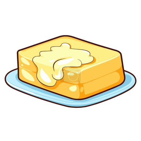 Crisp vector illustration of a butter icon, ideal for food packaging or culinary designs.