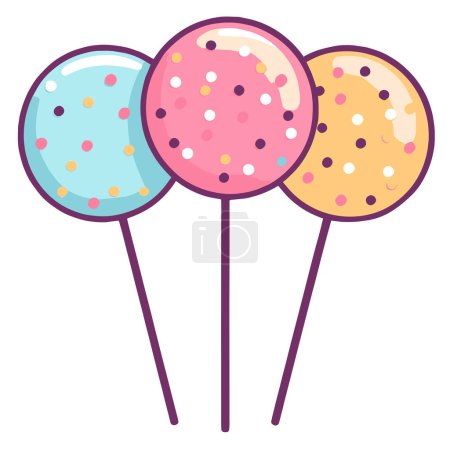 Crisp vector illustration of cake pops icon, perfect for food packaging or culinary designs.