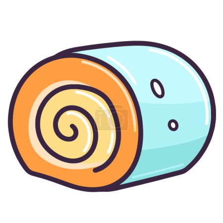 Crisp vector illustration of a cake roll icon, ideal for food packaging or culinary designs.