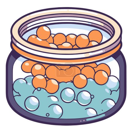 Knackige Vektor-Illustration des Kaviar-Symbols, ideal für Lebensmittelverpackungen oder gehobene Restaurant-Logos.