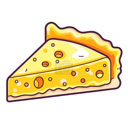 Crisp vector illustration of a cheese pie icon, ideal for food packaging or culinary designs.