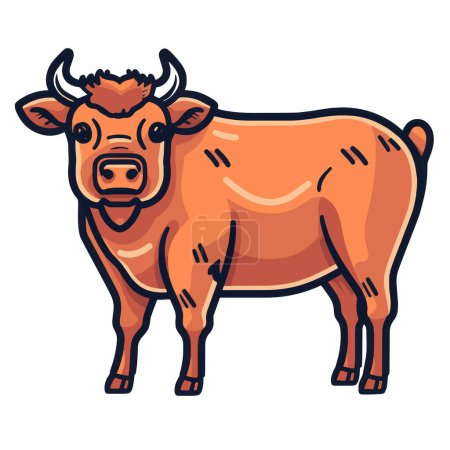 Illustration for Crisp vector illustration of a cow icon, ideal for agricultural presentations or livestock infographics. - Royalty Free Image