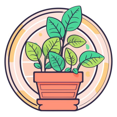 An icon representing a plant pot in vector format, suitable for illustrating indoor gardening, plant based designs