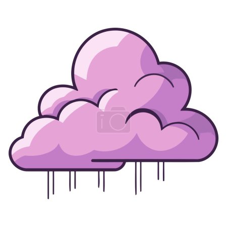 An icon representing a rain cloud in vector format, suitable for illustrating meteorological topics, climate themes