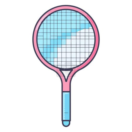 An icon representing a badminton racket in vector format, suitable for depicting badminton equipment