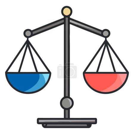 An icon representing a balance budget diagram in vector format, suitable for depicting balanced finances