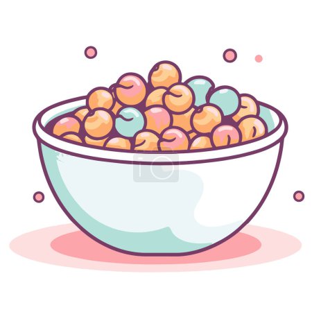 Illustration for Crisp vector illustration of a cereal icon, ideal for nutrition guides or culinary graphics. - Royalty Free Image