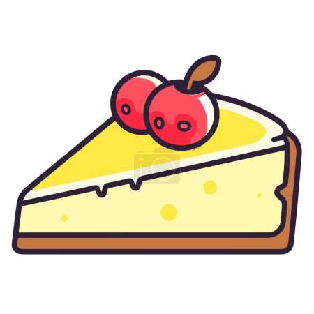 Ilustración de Ilustración vectorial crujiente de un icono de pastel de queso, ideal para envases de alimentos o diseños culinarios. - Imagen libre de derechos