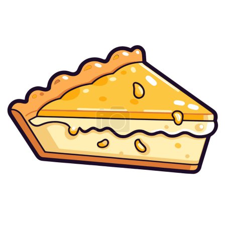 Knackige Vektorillustration eines Käsekuchensymbols, ideal für Lebensmittelverpackungen oder kulinarische Designs.