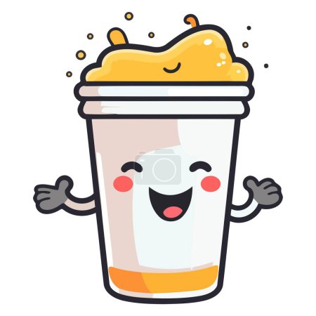 Téléchargez les illustrations : Une icône représentant un personnage de tasse de café en format vectoriel, adapté pour illustrer les cafés, décorations de café - en licence libre de droit