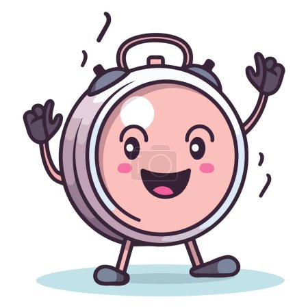 An icon representing a retro alarm clock in cartoon style, suitable for illustrating cartoon characters