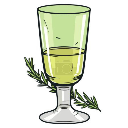 Ein Schnapsglas-Symbol mit Absinth, geeignet für Abbildungen potenter Spirituosen und alkoholbezogener Designs.