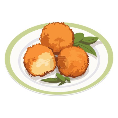 Eine Ikone der arancini im Vektorformat, geeignet für die Darstellung der italienischen Küche, Reisbällchen oder Lebensmittelillustrationen.
