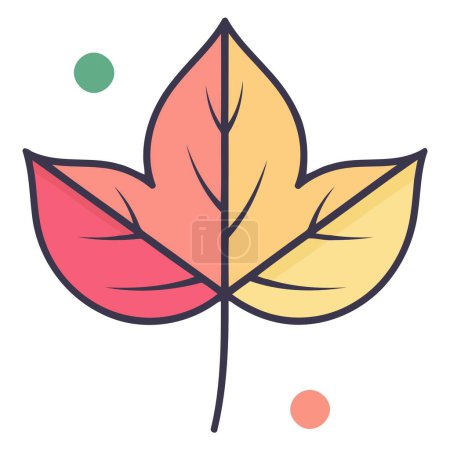 Ilustración de Un icono que representa una hoja de otoño en formato vectorial, adecuado para representar otoño, hojas o imágenes naturales. - Imagen libre de derechos