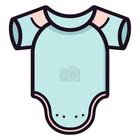 An icon representing a baby bodysuit in vector format, suitable for depicting baby clothes