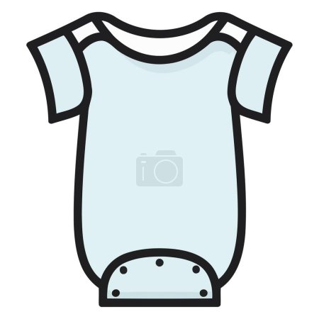 An icon representing a baby bodysuit in vector format, suitable for depicting baby clothes