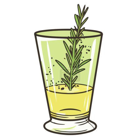 Téléchargez les illustrations : Une icône en verre avec absinthe, adaptée aux illustrations de spiritueux puissants et de dessins liés à l'alcool. - en licence libre de droit