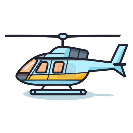 Illustration for Detailed vector  of a helicopter icon, perfect for transportation graphics. - Royalty Free Image