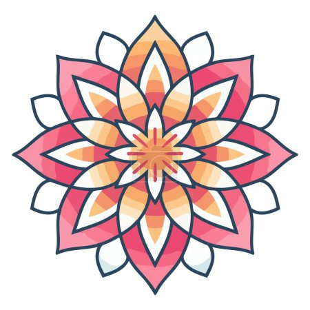 Ilustración de Un icono de vector de contorno de mandala con elementos de diseño de lujo - Imagen libre de derechos