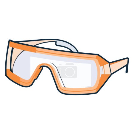 Medical safety goggles icon in vector format, emphasizing wraparound design and clear, anti fog lenses