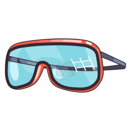 Medical safety goggles icon in vector format, emphasizing wraparound design and clear, anti fog lenses