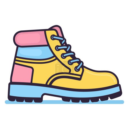 Ilustración de Vector detallado del icono de zapatos de seguridad laboral, ideal para la seguridad ocupacional y gráficos de engranajes de protección. - Imagen libre de derechos