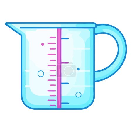 An outline vector icon of measuring cup, emphasizing its cylindrical shape and measurement lines