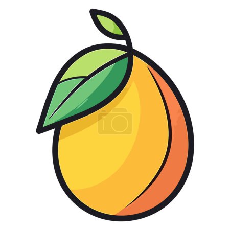 Un icono de vectores de mango, destacando la curva distinta y la superficie suave