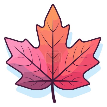 Téléchargez les illustrations : Icône vectorielle de contour d'une feuille d'érable d'automne, soulignant ses lobes caractéristiques et ses bords dentelés - en licence libre de droit
