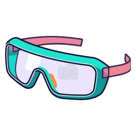 Medizinische Schutzbrille im Vektorformat, betont Rundum-Design und klare, beschlagfreie Gläser
