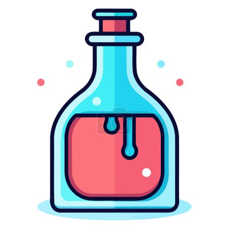 Ilustración de Icono vectorial de frasco de jarabe médico, diseñado con forma cilíndrica y boquilla de vertido reconocible - Imagen libre de derechos