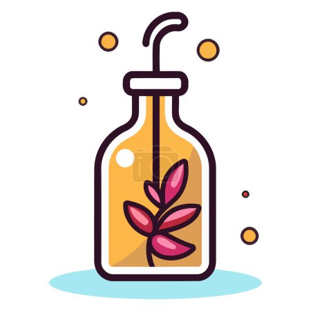 Ilustración de Icono vectorial de frasco de jarabe médico, diseñado con forma cilíndrica y boquilla de vertido reconocible - Imagen libre de derechos