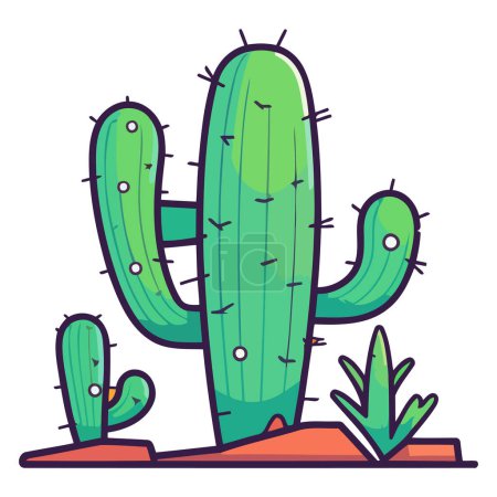 A vector based icon of the Mexican nopal cactus, featuring distinct flat pads with small thorns