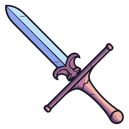 A vector based outline of medieval sword, emphasizing the sleek blade and traditional hilt design with crossguard.