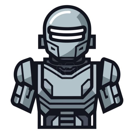 A vector based icon of military armor, featuring a stylized chest piece with reinforced sections